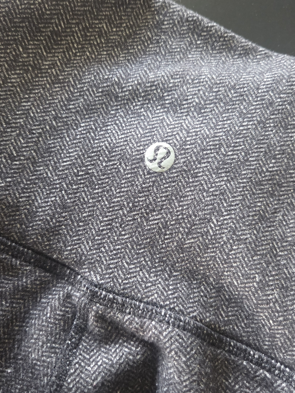 Lululemon Gray Herringbone Logo Leggings